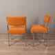 Pair of 80s vintage chairs velvet orange Italian design