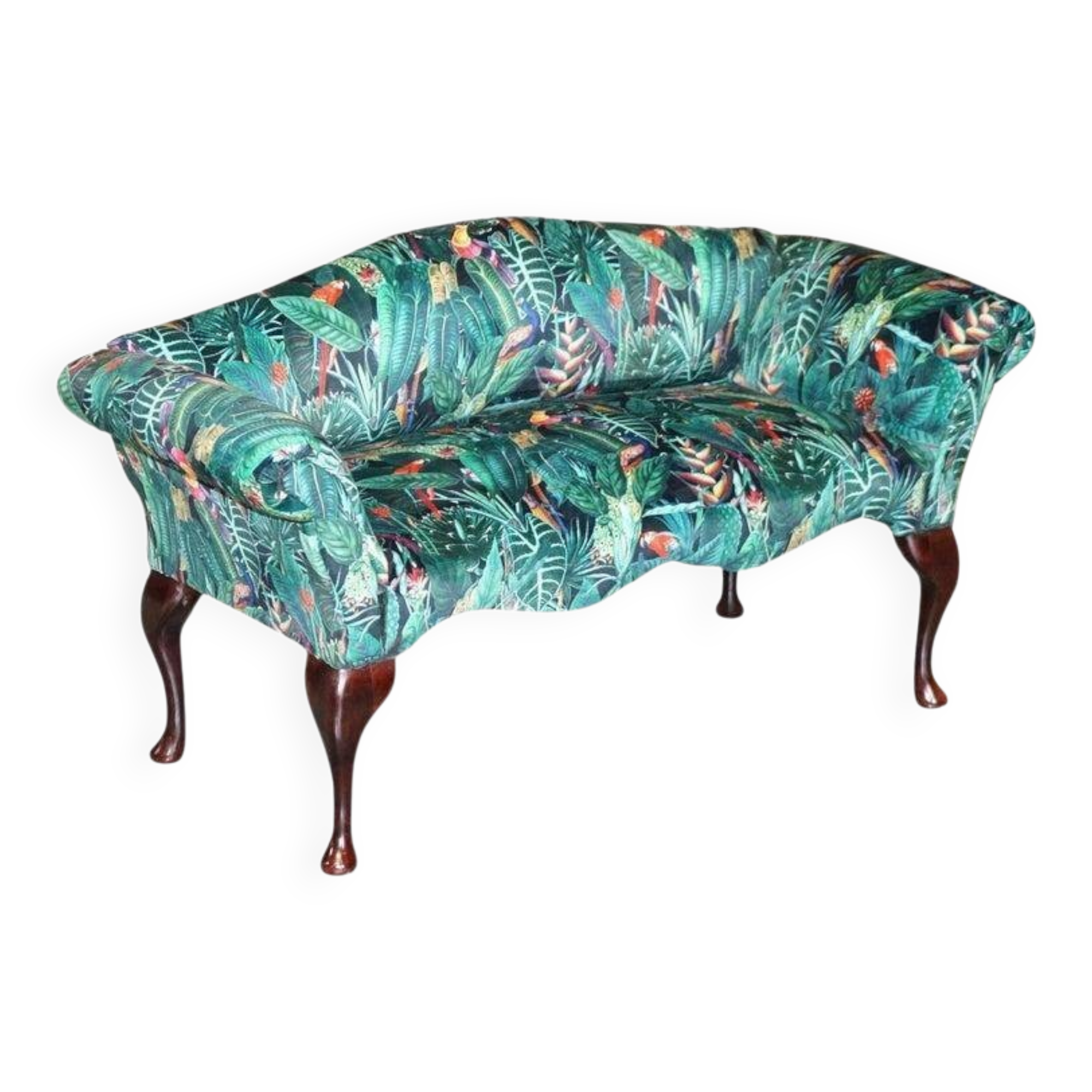 Mini canapé vintage en tissu Birds of Paradise