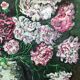 Painting, still life with carnations, glass and basket of grapes, signed, 70s/80s