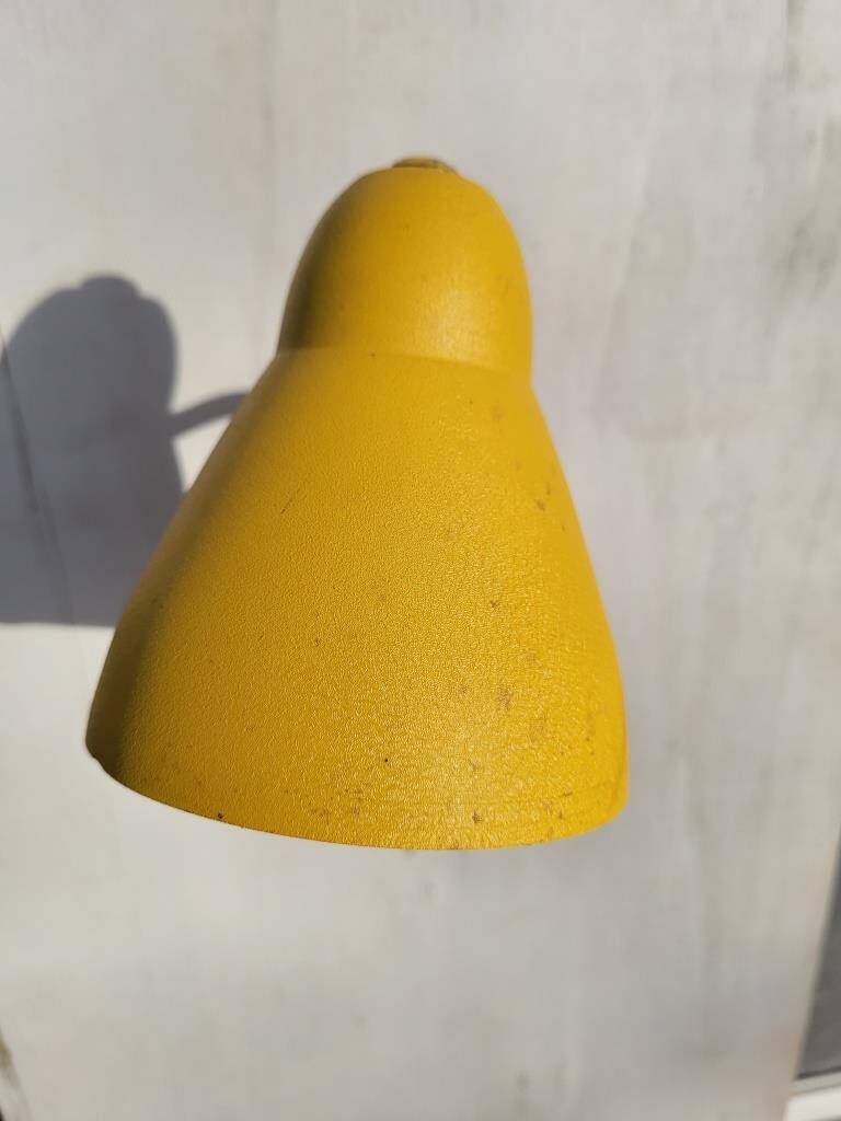 Yellow adjustable casserole wall light 1950
