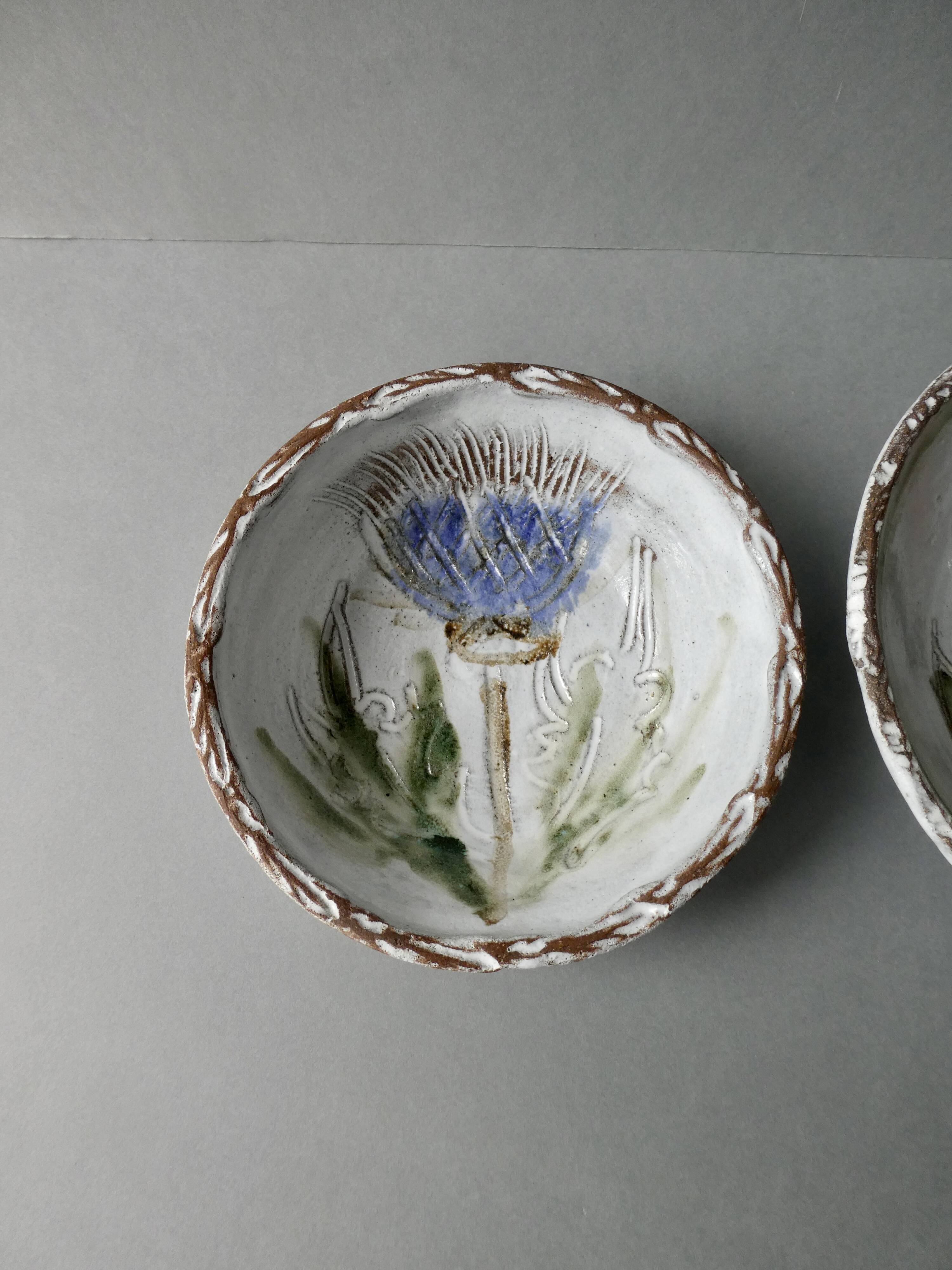 2 ceramic cups signed, Albert Thiry Vallauris