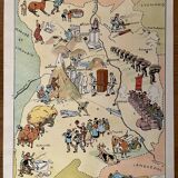 Vintage poster illustrated map of Auvergne 1937 - JP Pinchon