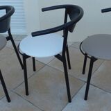 6 gondola-style chairs with luxurious metal structure and imitation leather