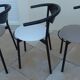 6 Chaises de style gondole structure métallique cossu et simili cuir