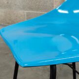 Metal and blue fiber chair by Miroslav Navratil for Vertex