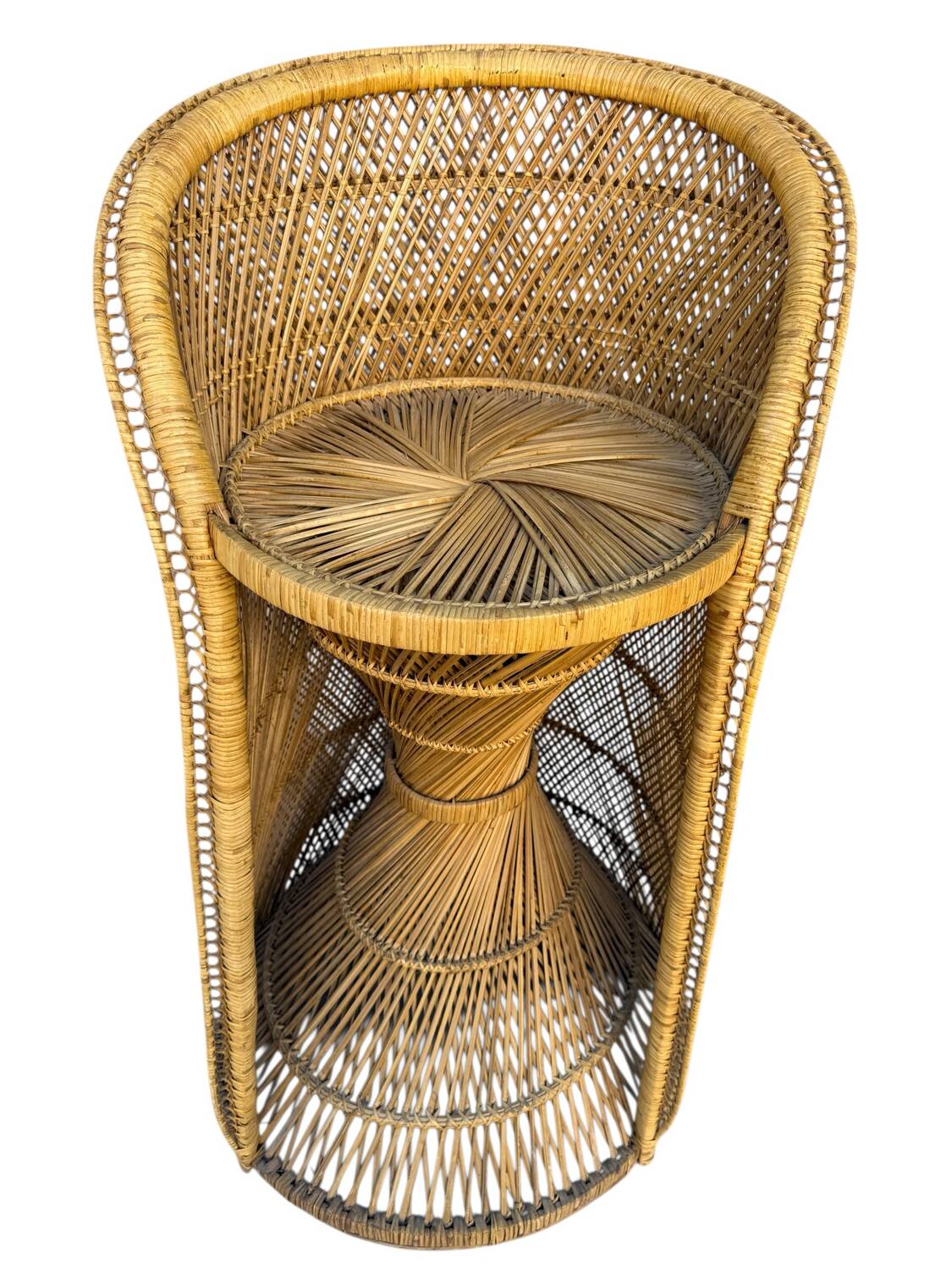Natural Rattan Stool from the 1960s France