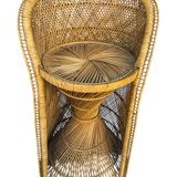 Natural Rattan Stool from the 1960s France