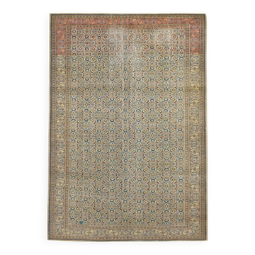 8x11 Vintage Large Blue & Cream Persian Rug, 240x351Cm