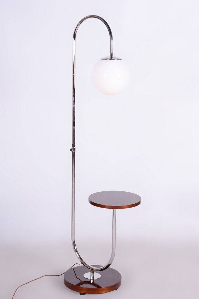 Art Deco Floor Lamp in Chrome attributed to Jindřich Halabala for Up Závody, Czechia, 1930s