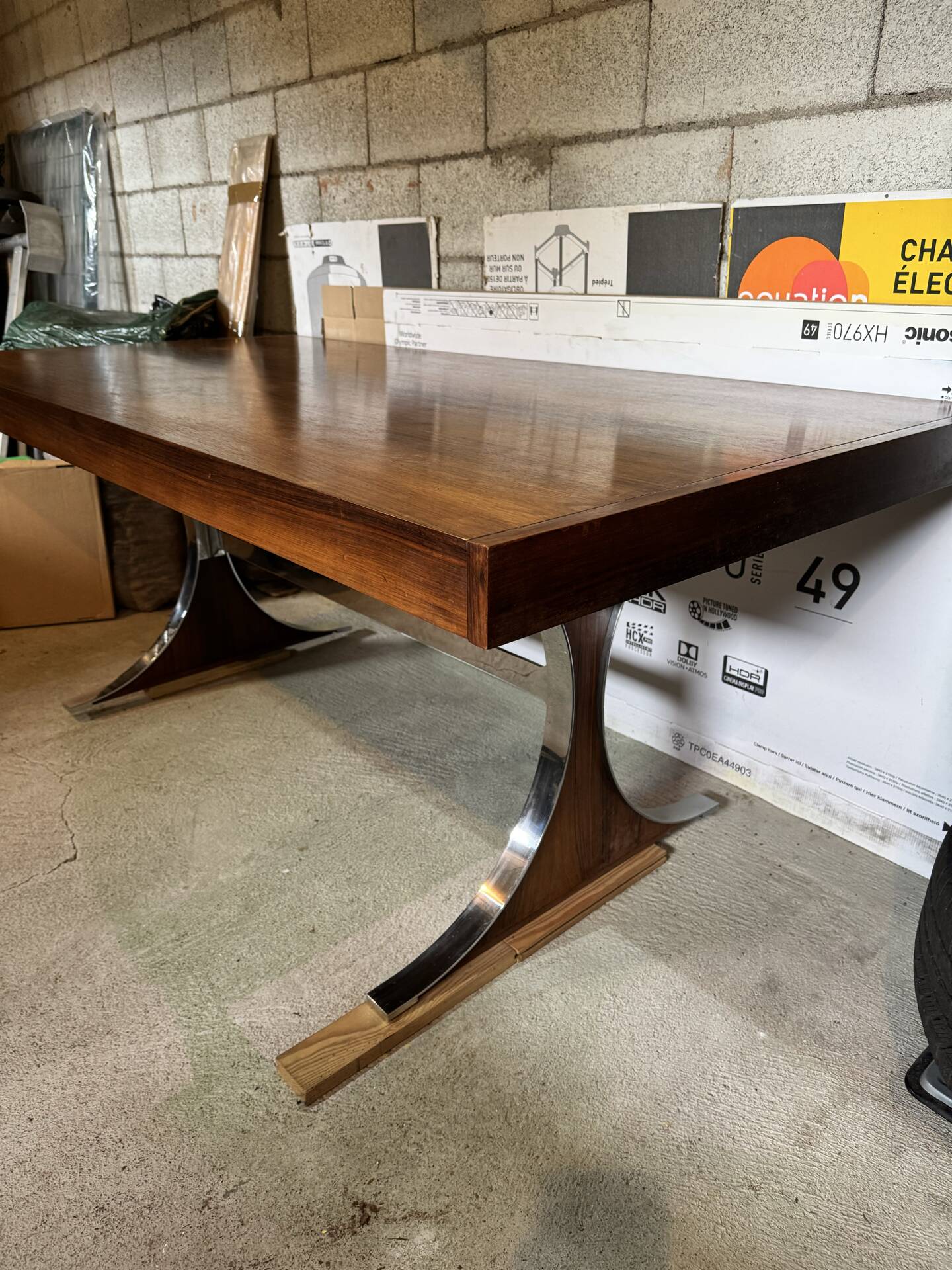 Table salle à manger palissandre de Rio  Jean Rene Caillette Modèle Sy