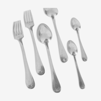 Housewife old cutlery in silver metal X12 people