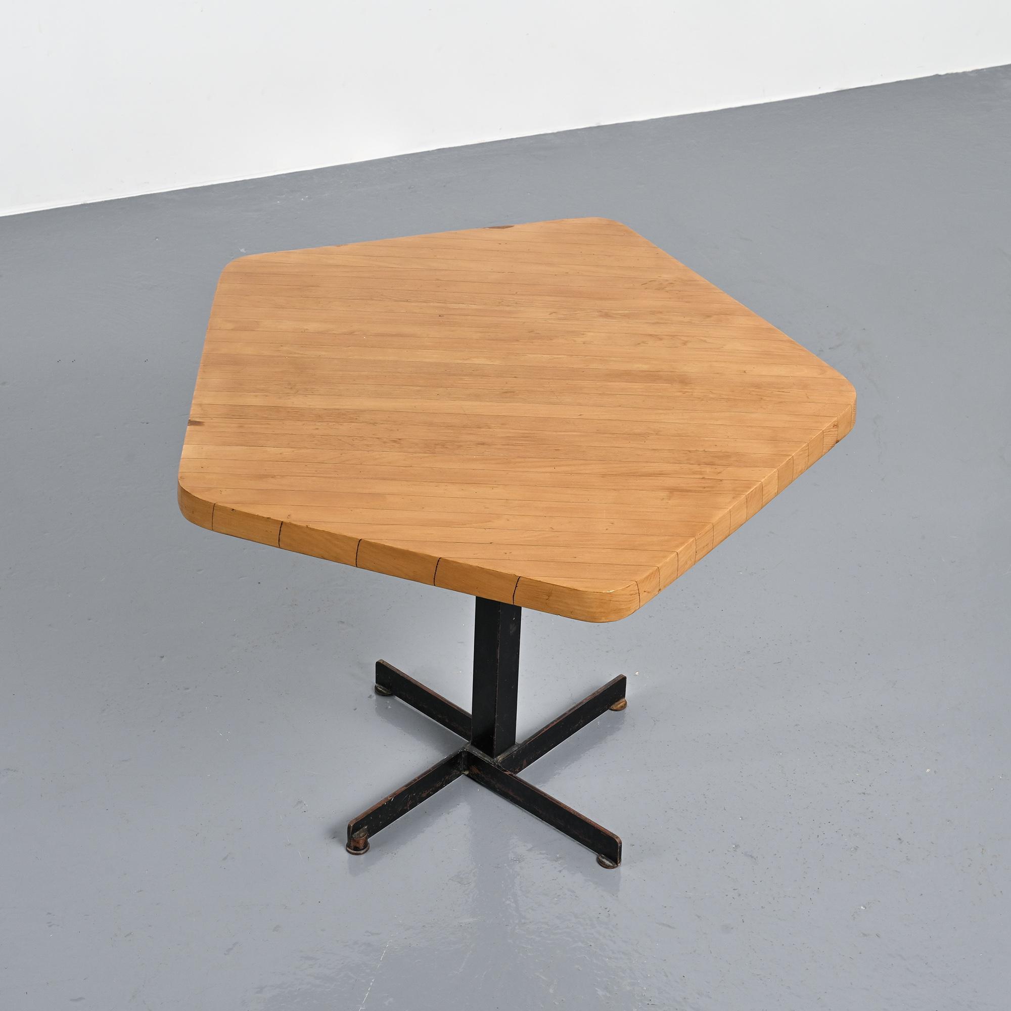 Pentagonal table of Arcs, Charlotte Perriand around 1973