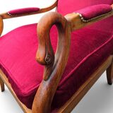 Paire de fauteuils anciens accoudoirs têtes de cygnes