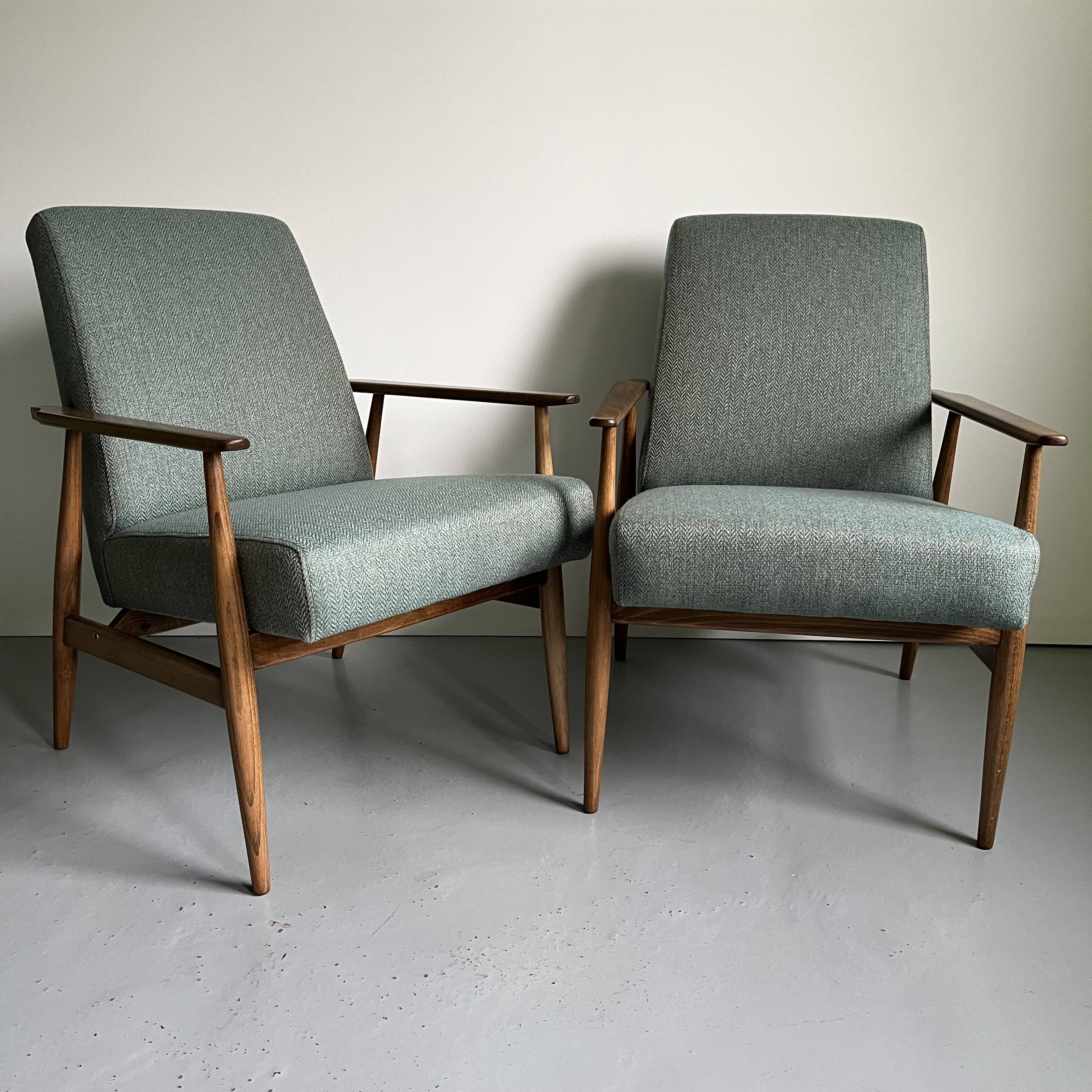 Vintage Mid-Century Armchairs: H.Lis 300-190 Restored Pair