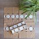 5 napkins 49x49 cm beige with geometric pattern, vintage