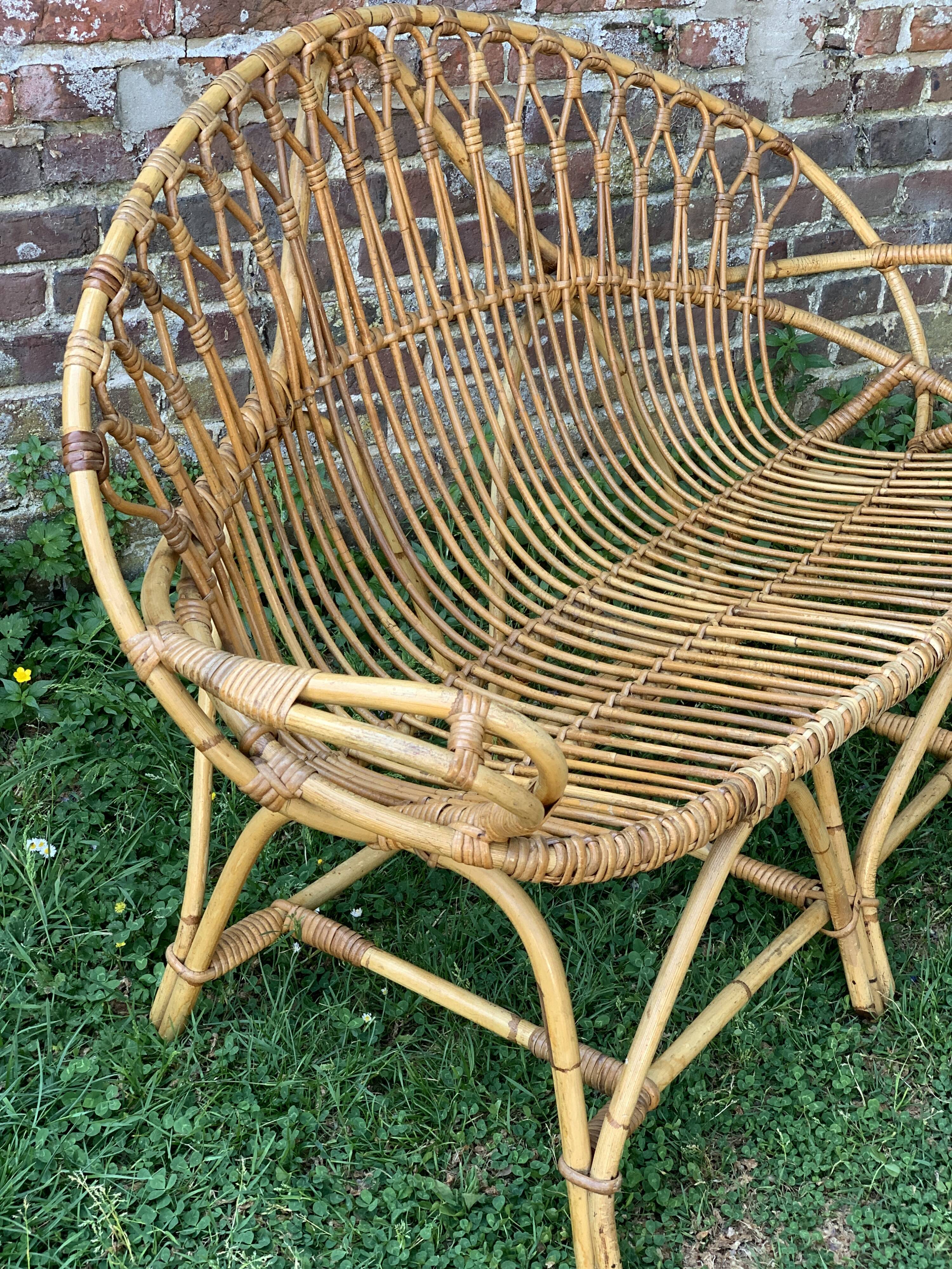 Rattan bench