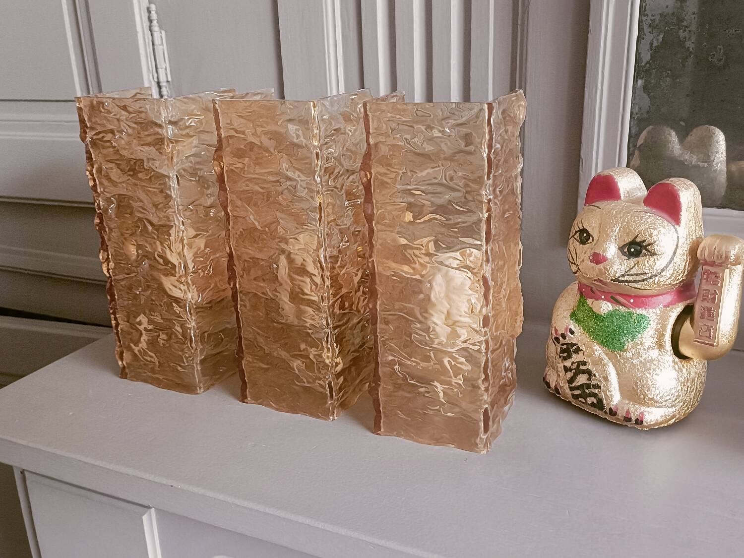 Three 1960s Perspex wall lights