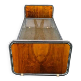 Bauhaus Tubular Steel Bed with Walnut Veneer Panels, 1930s