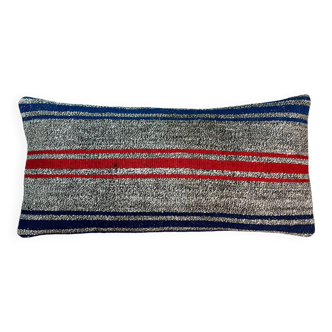 Vintage turkish kilim cushion cover , 30 x 60 cm