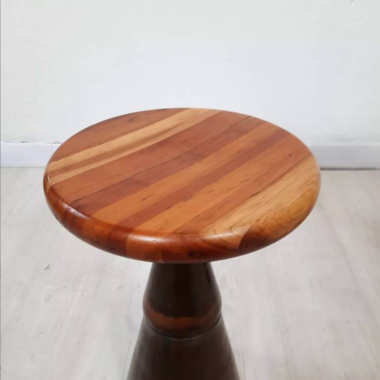 Pair of industrial stools foot in copper metal