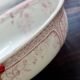 Antique Lunéville earthenware basin/salad bowl, Printanier pattern, red