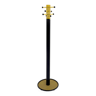 Porte-manteau sur pied jaune et noir de Talin Italy, 1980