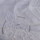 Pillowcase, white cotton cushion cover, embroidered with flowers with days, art deco