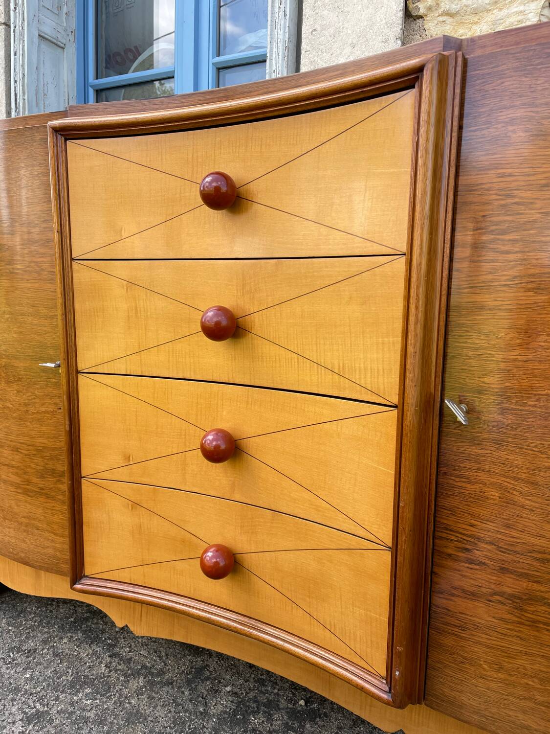 50s art deco sideboard in rosewood