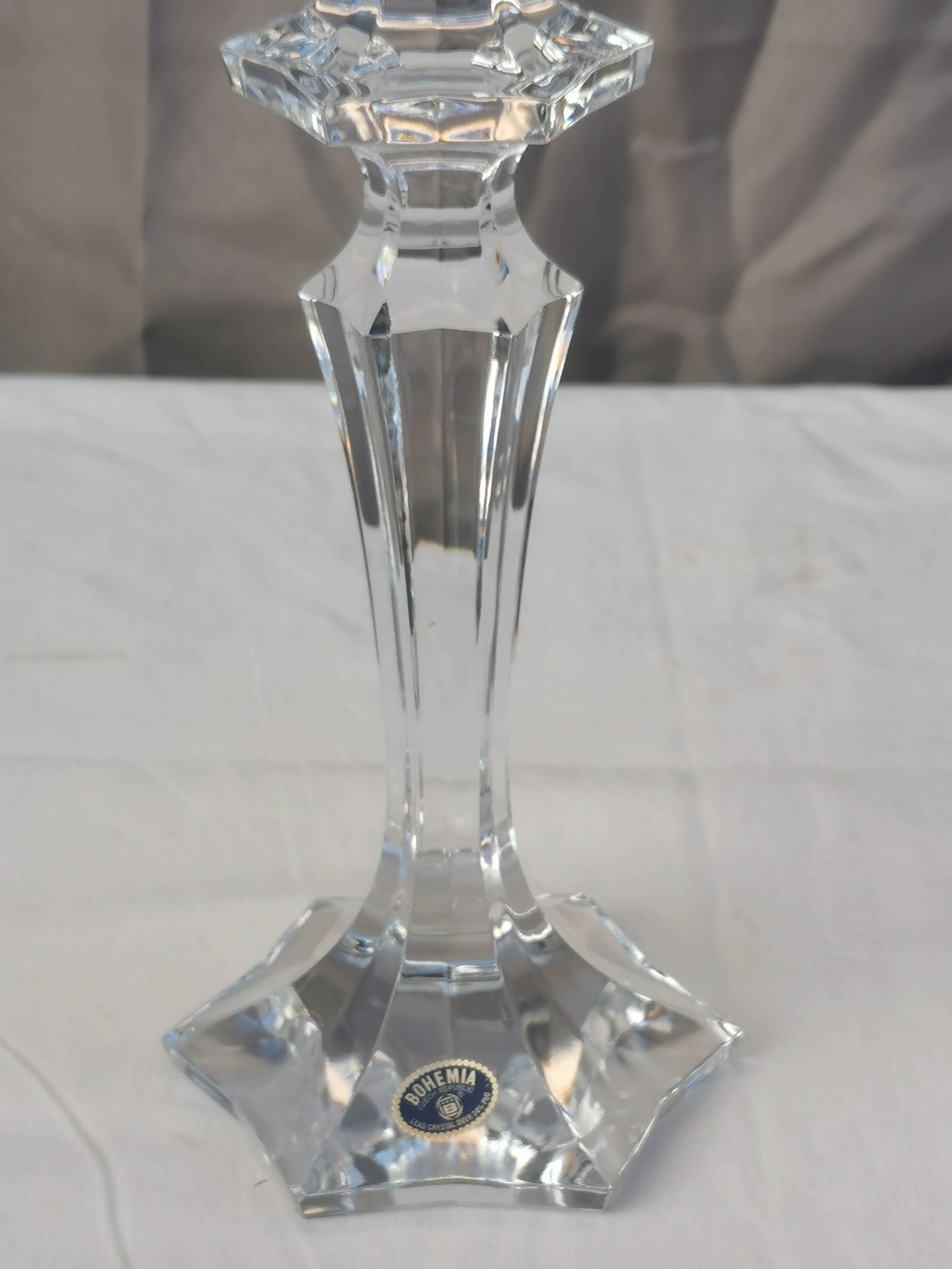 Large “bohemic crystal” candle holder