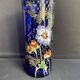 Vase « Cylindre » bleu émaillé F. T. Legras