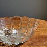 Small vintage Arcoroc Codec glass salad bowl with stylized petal patterns