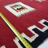 175x100 hand-woven red wool Kilim carpet