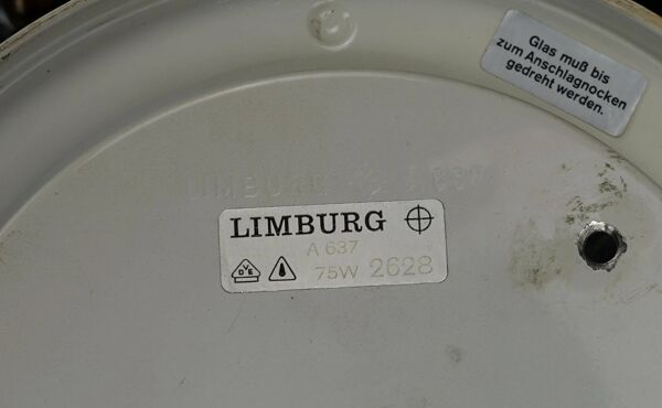 lampe de plafond en verre bulle vintage Limburg modèle A 637 encastrée années 1970