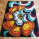1970s German Wool Rug with Pop-Art Floral Pattern