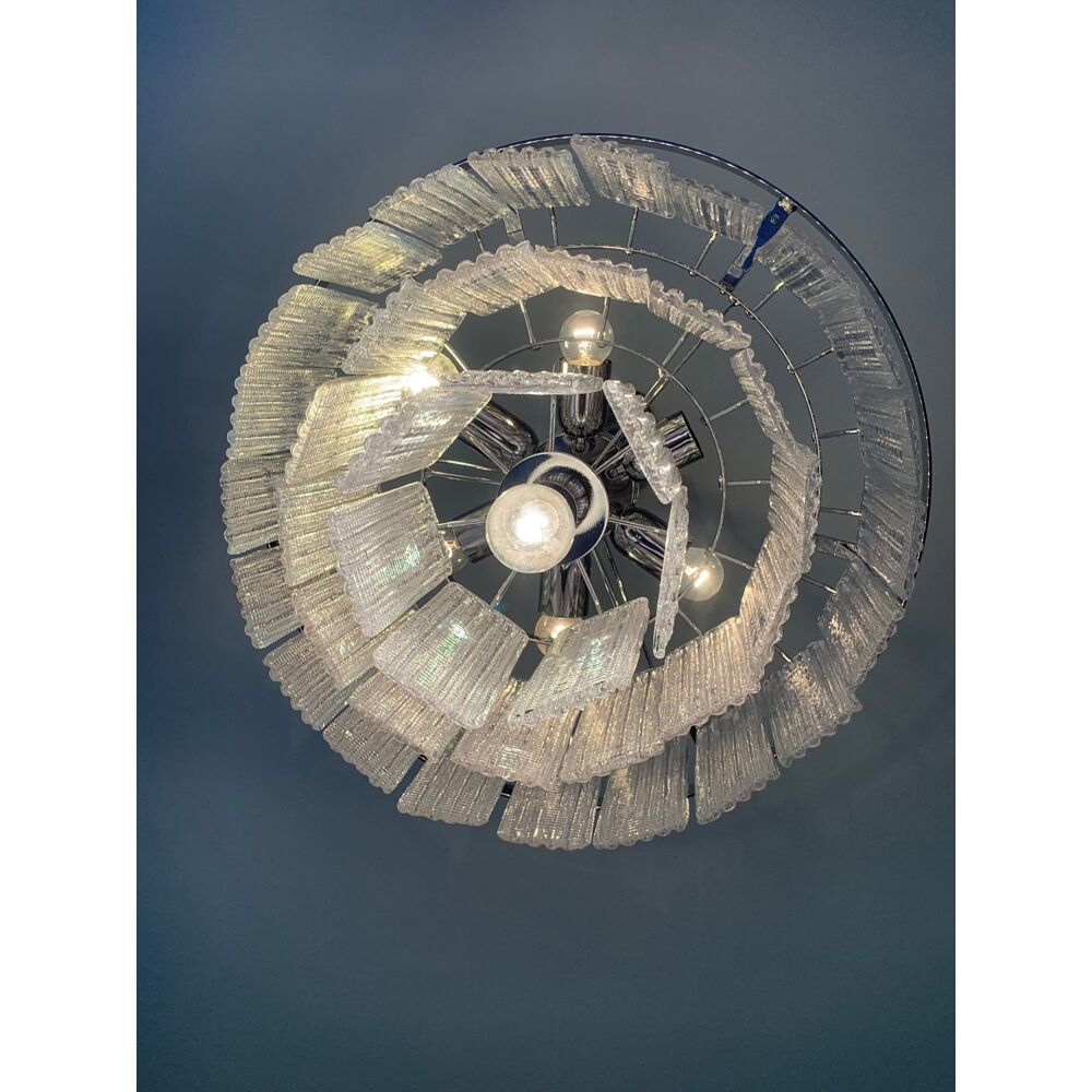 Diamond strips”listelli” murano glass belt chandelier