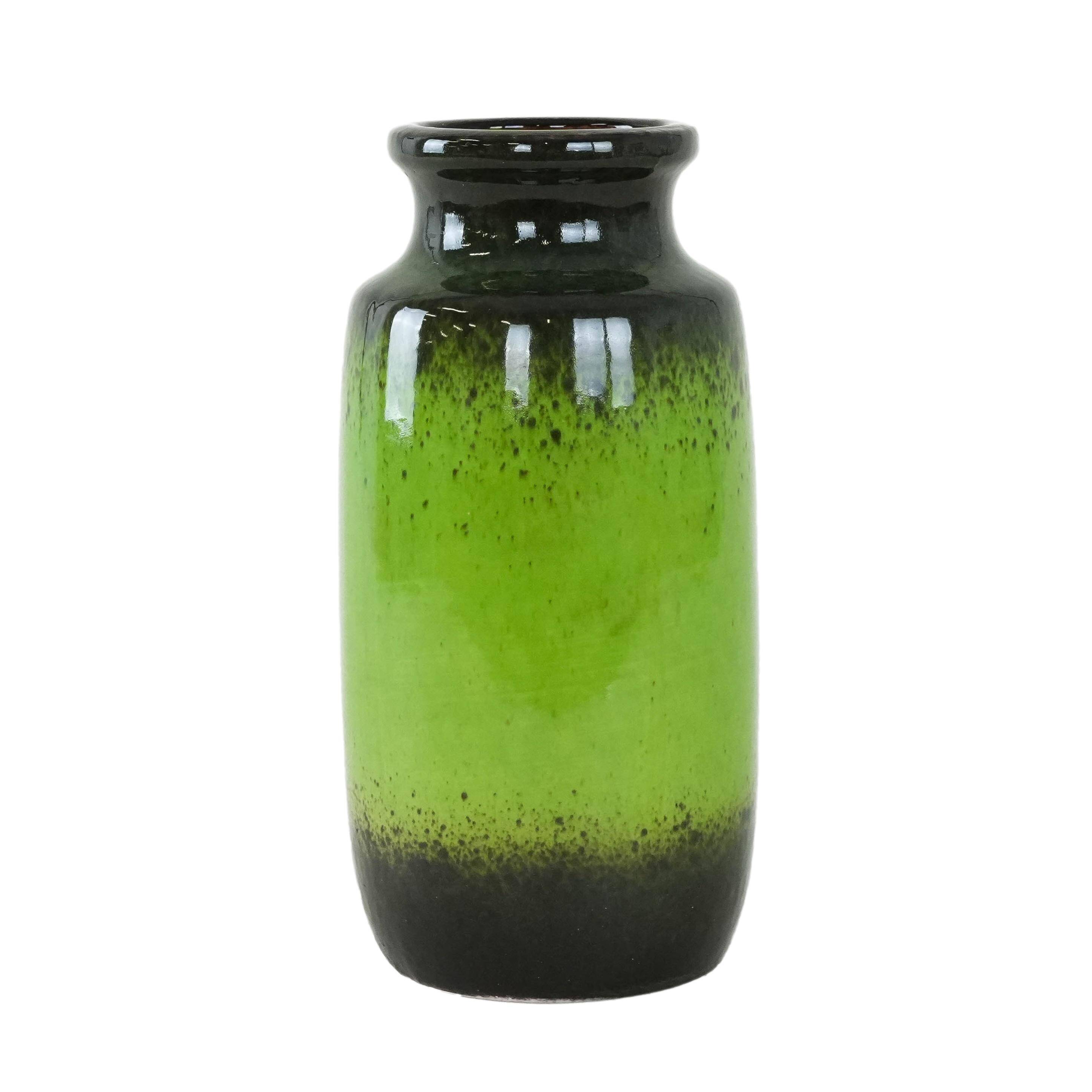 Green ceramic vase, German design, 1970s, made in Germany