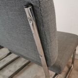 Pair of vintage chrome armchairs and "chicken foot" fabrics