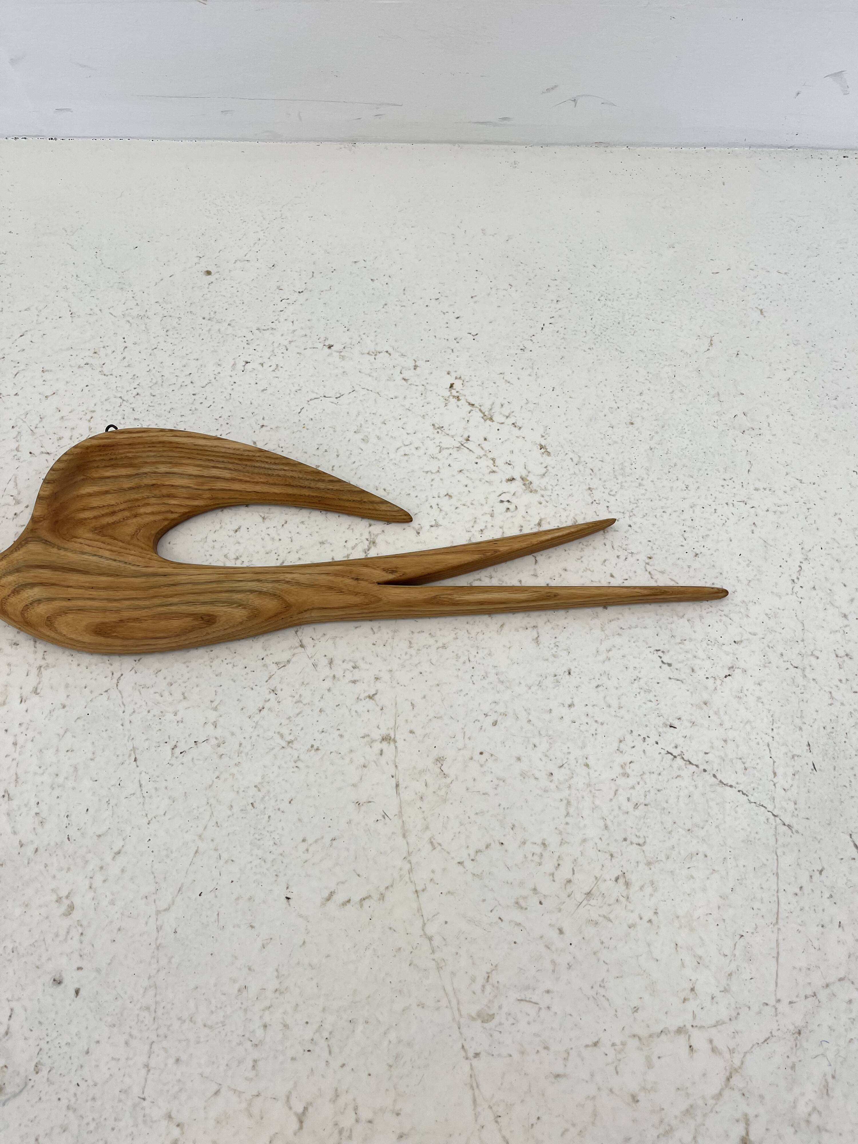 Vintage Teak Wood Wall Bird, 1960s