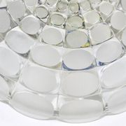 Peill & Putzer Large Round Op Art Glass Sconce, Wall Lamp, Flush Mount, Germany, 1970s