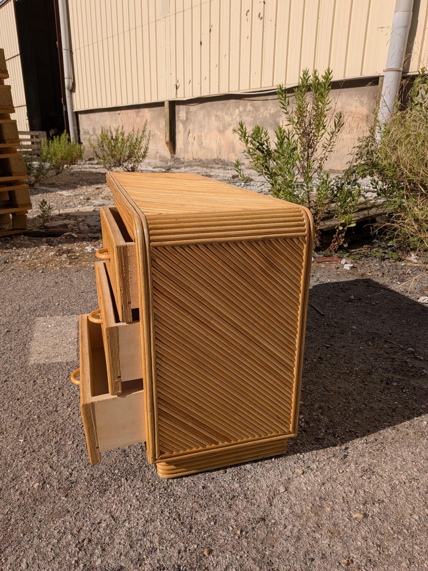1970s rattan sideboard