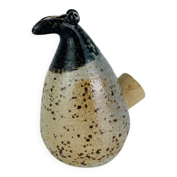 Salière zoomorphe en grès, oiseau, vintage