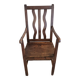 Rustic Antique Armchair in Walnut – Popular Art (Late 19th Century)