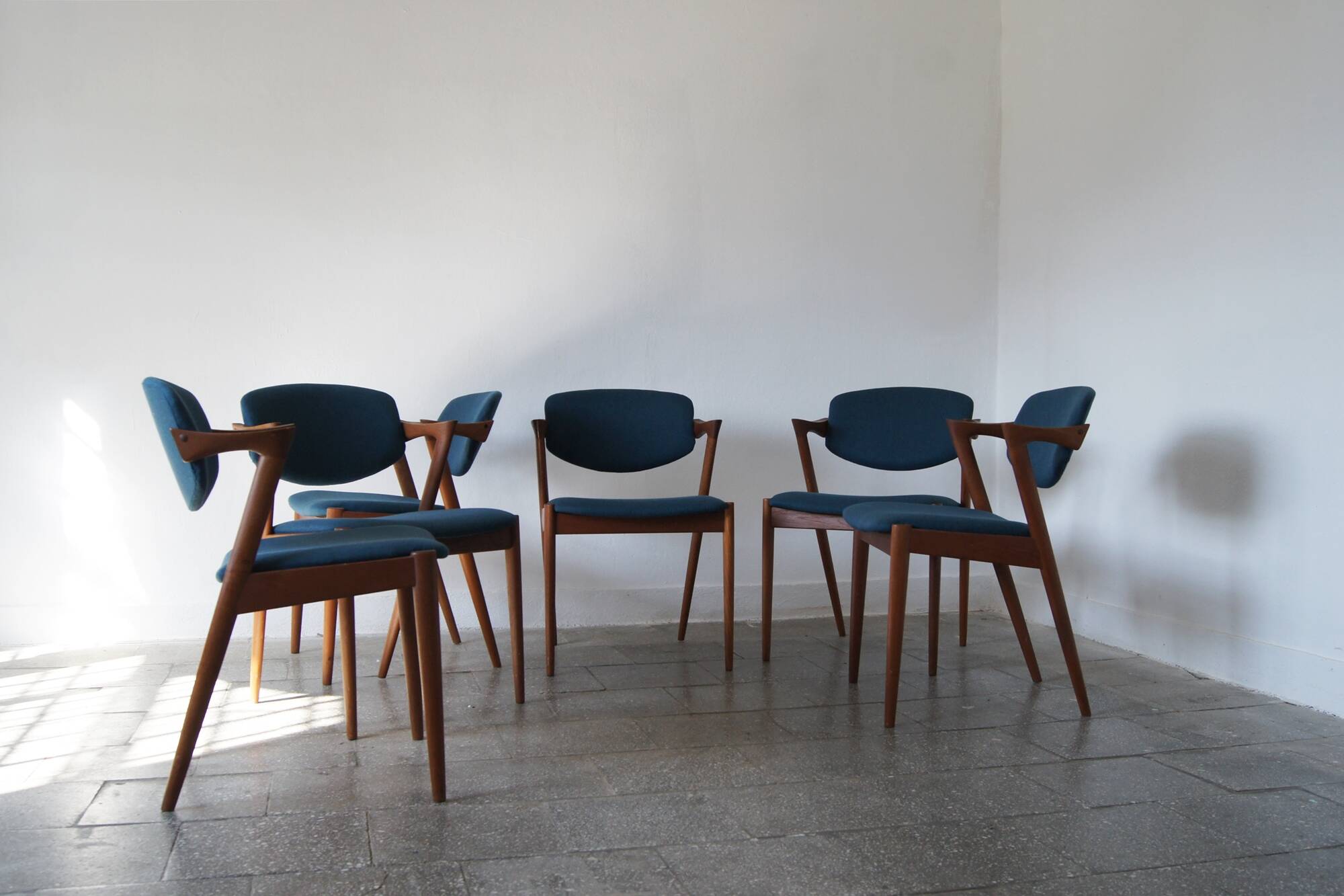 Chaises en teck modèle 42 par Kai Kristiansen pour Schou Andersen, ensemble de 6