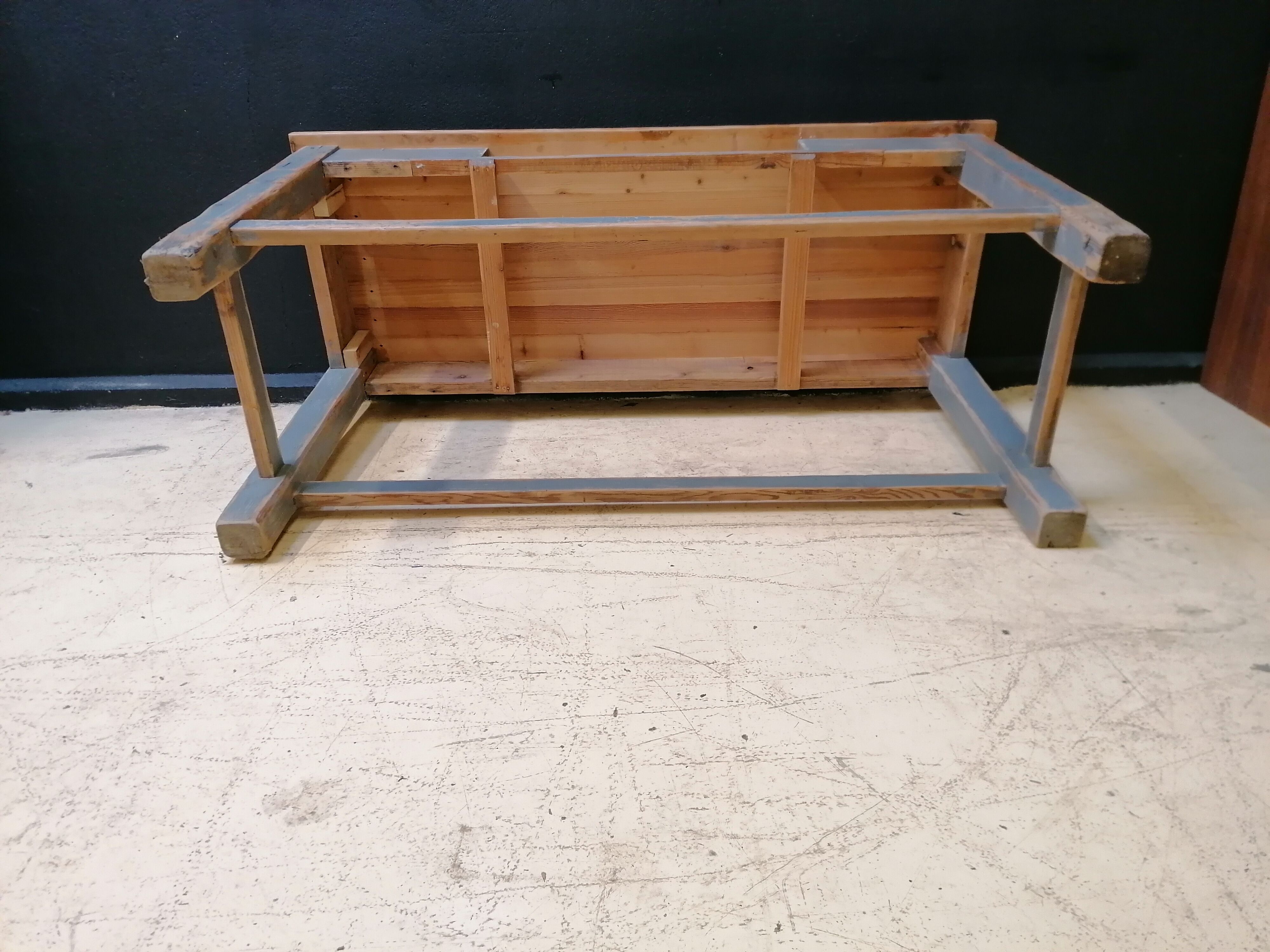 Patinated drapery table