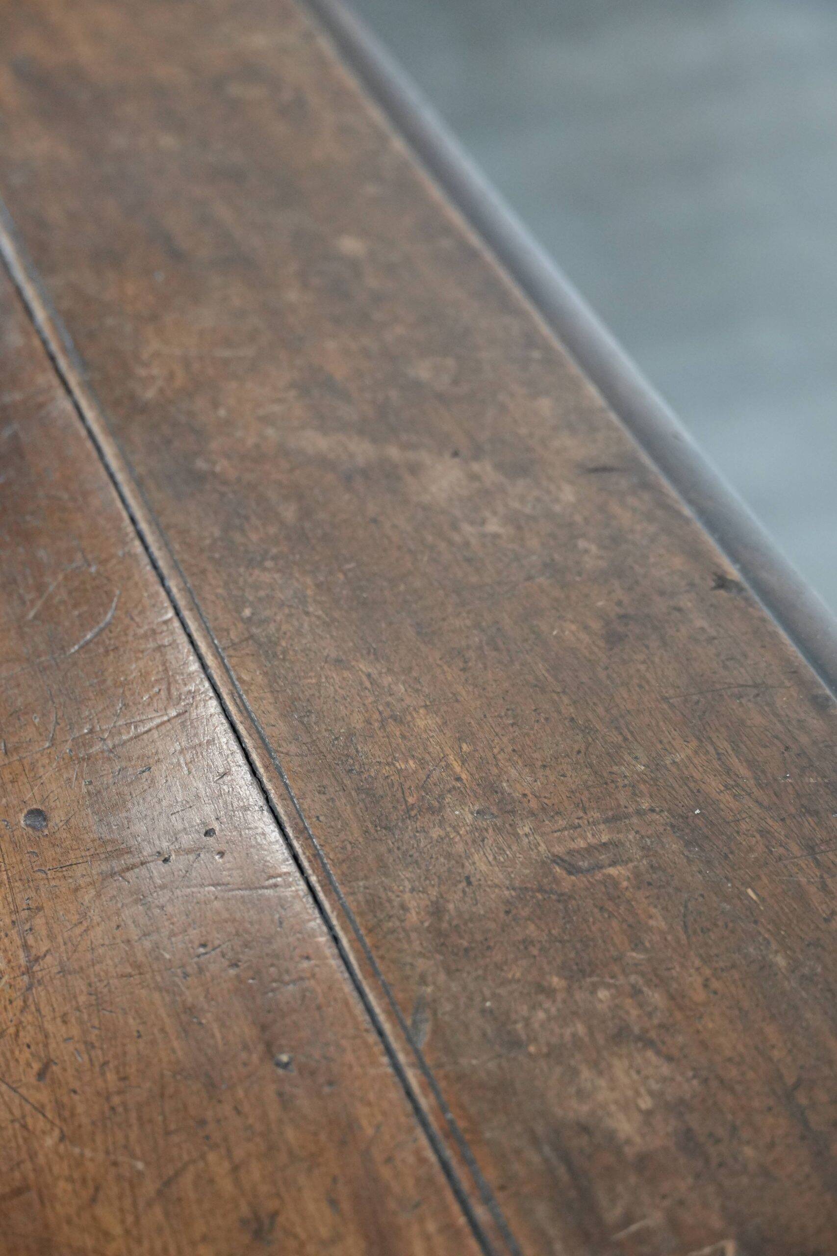 19th century English antique oak wall desk/writing table on wheels
