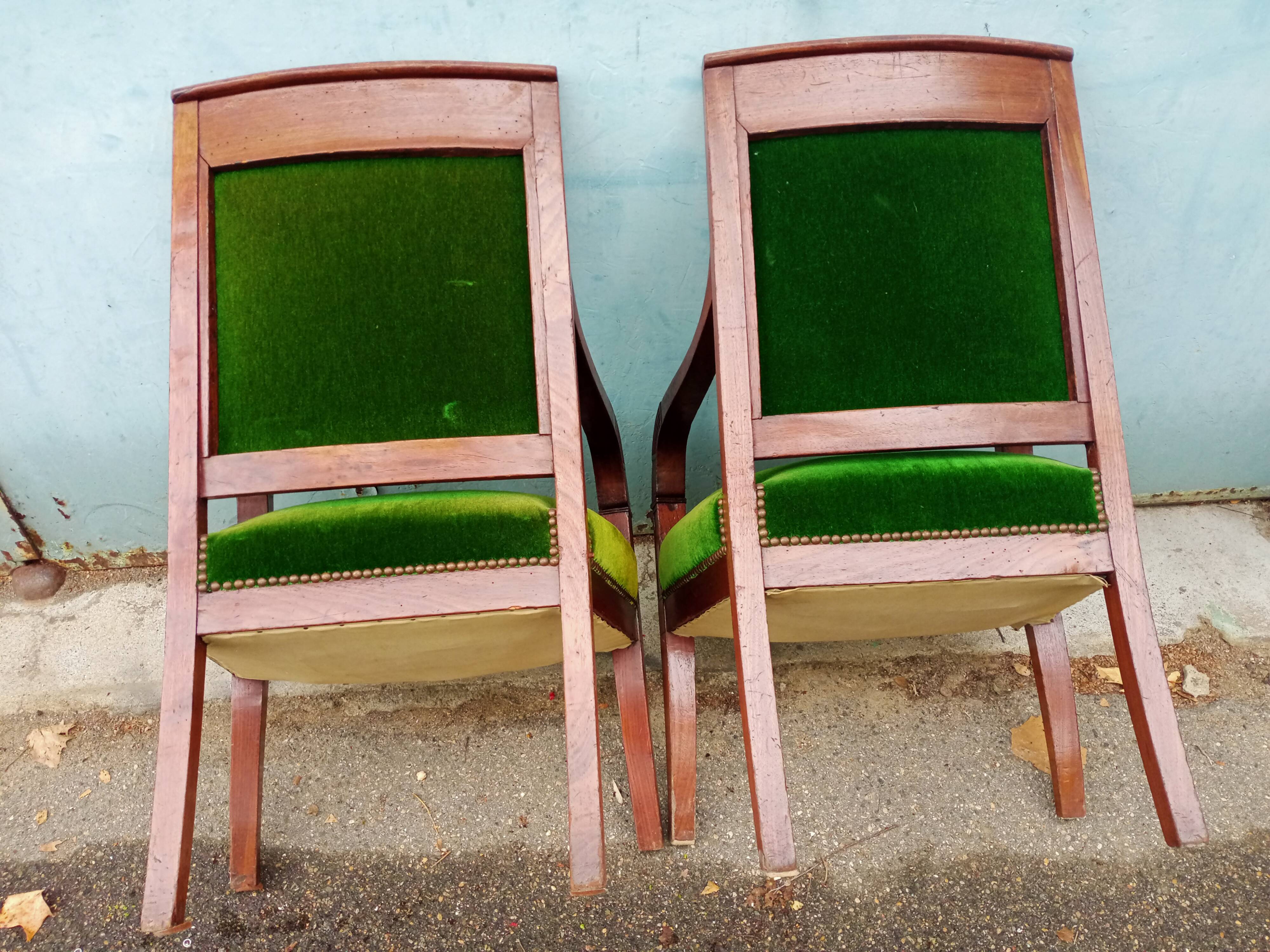 Pair of armchairs period resrauration