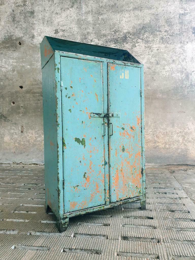 Old cabinet iron sideboard blue