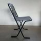 Black metal stacking chairs, Arrben Italy, 80s