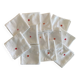 Lot de 12 serviettes damassées brodées à la main - 48x48 cm - Coton