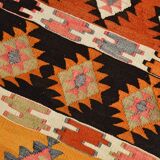 3x10 Boho Style Kilim Runner Rug, Peach Orange Vintage Runner, 73x296 Cm